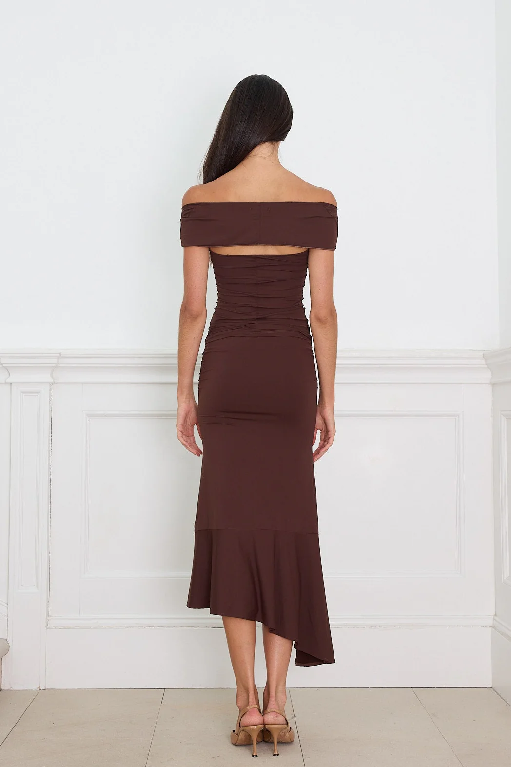 GRADUAL DRAPE SKIRT chocolate - Image 3