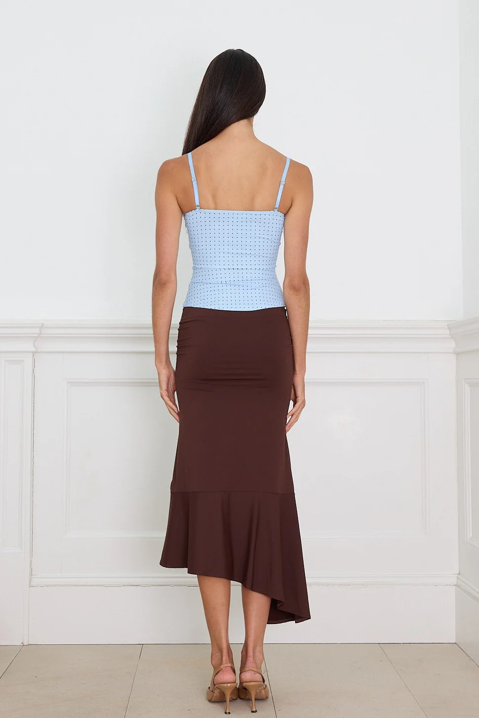 GRADUAL DRAPE SKIRT chocolate - Image 7