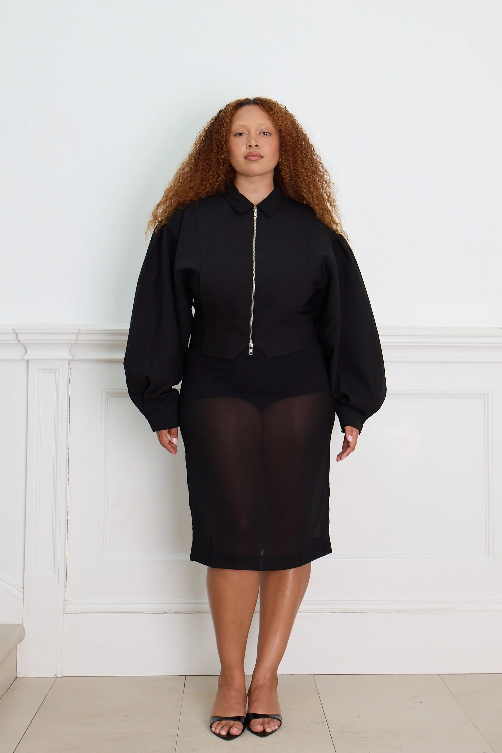 CROPPED BOMBER JACKET black - Image 3