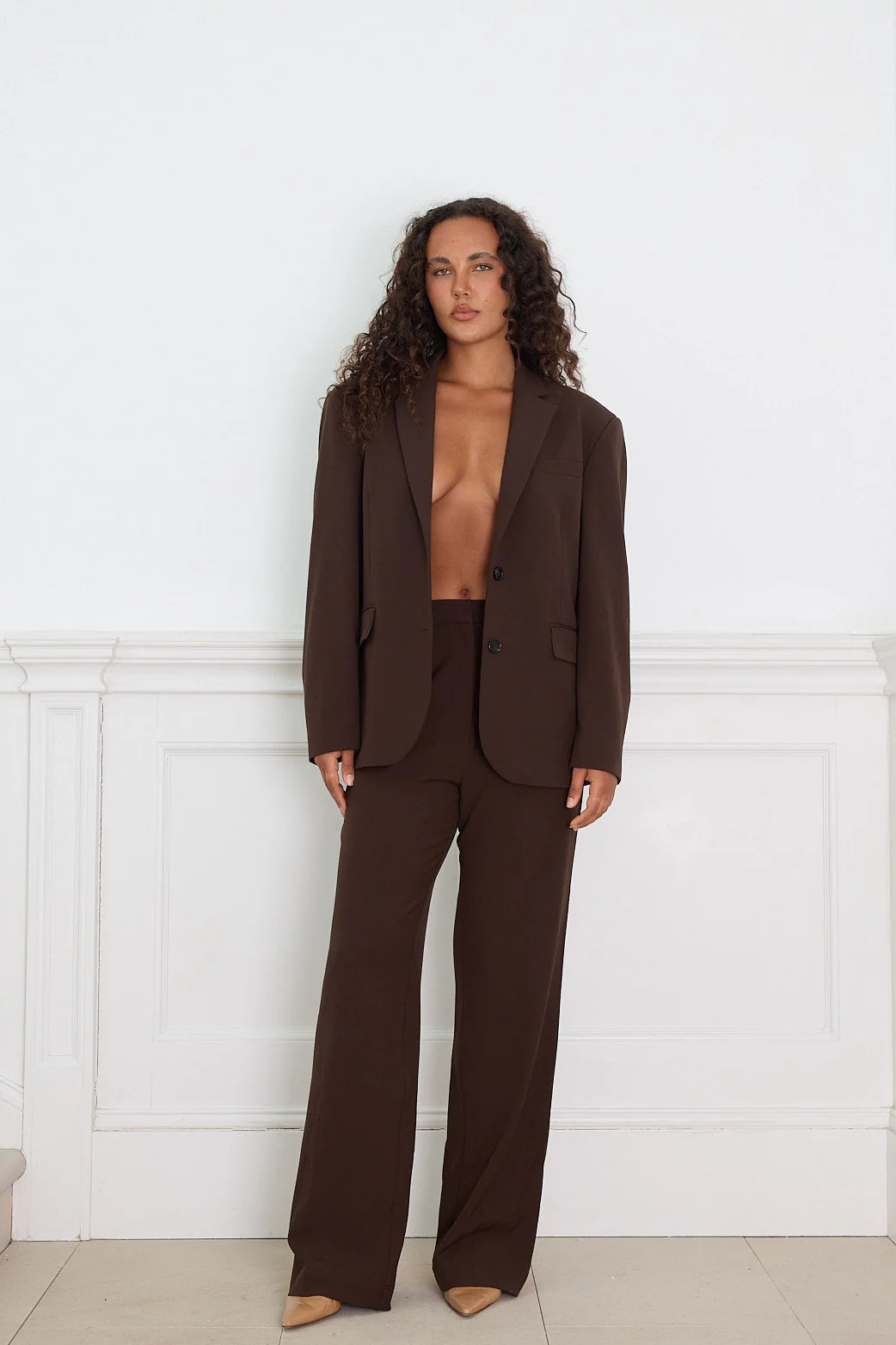 OVERSIZED BLAZER chocolate - Image 7